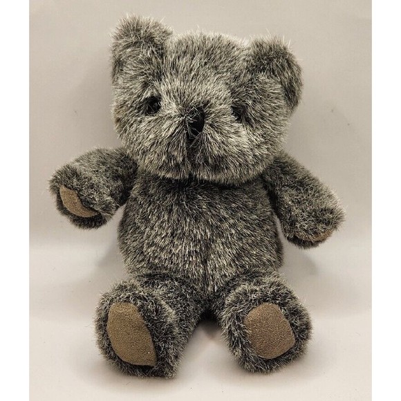 Russ Berrie Plush Tippy Teddy Bear Suede Paws Gray 8” Stuffed RARE